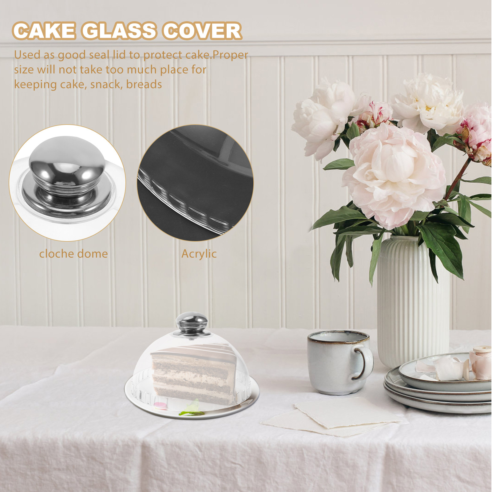 Plastic Dome Clear - Transparante Acryl Taartdeksel Ronde Voedseldeksel Cloche