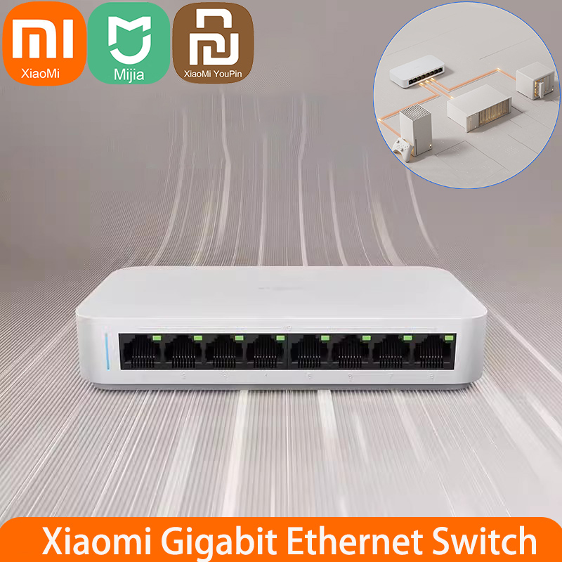 Xiaomi Hub Mijia Hub - Xiaomi Mi 8 Poorten Rj45 Gigabit