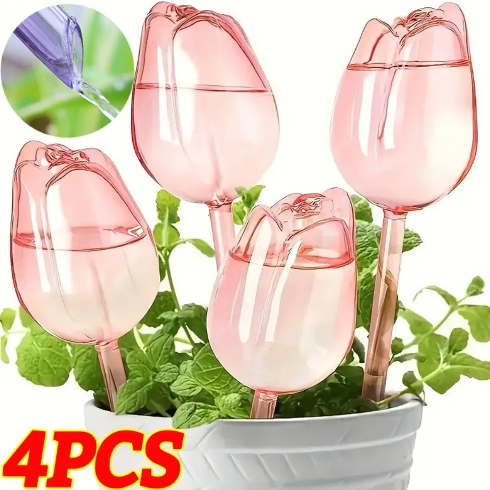 Self Watering Insert - 4/1PCS Automatische druppelirrigatie watergever, plastic tulpenvormige