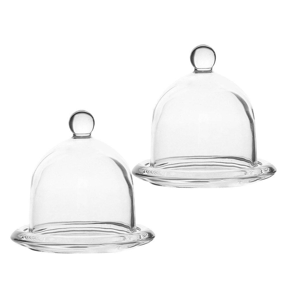 2 stuks glazen mini taartstand - Plastic Dome Clear recensie en prijs